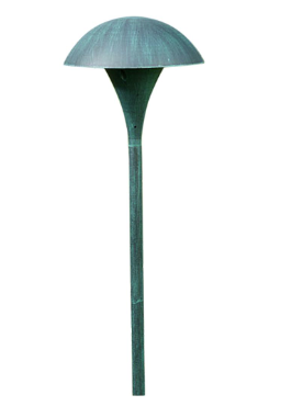 Dabmar Lighting LV67-PG Cast Alum Large Mushroom Top Path Light 12V G4 20W in Patina Green Finish