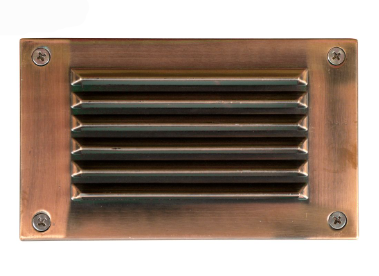 Dabmar Lighting LV675-L3-AMB-ACP Cast Aluminum Louvred Step Light, 12V G4 LED, Amber in Antique Copper