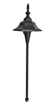 Dabmar Lighting LV69-L3-AMB-B Cast Alum Bell Path Light 12V G4 LED 3W Amber in Black Finish