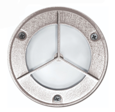 Dabmar Lighting LV704-W Cast Aluminum Round Open Peace Face Step Light, 12V G4, White Finish