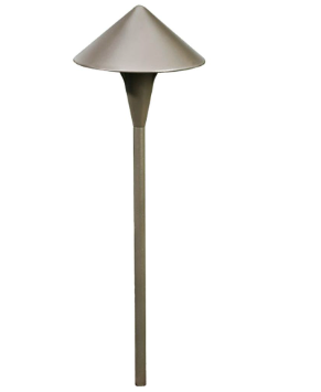 Dabmar Lighting LV72-L3-AMB-BZ Cast Aluminum Cone Top Path Light G4 LED Amber, Wattage 3W, Voltage 12V, Bronze Finish