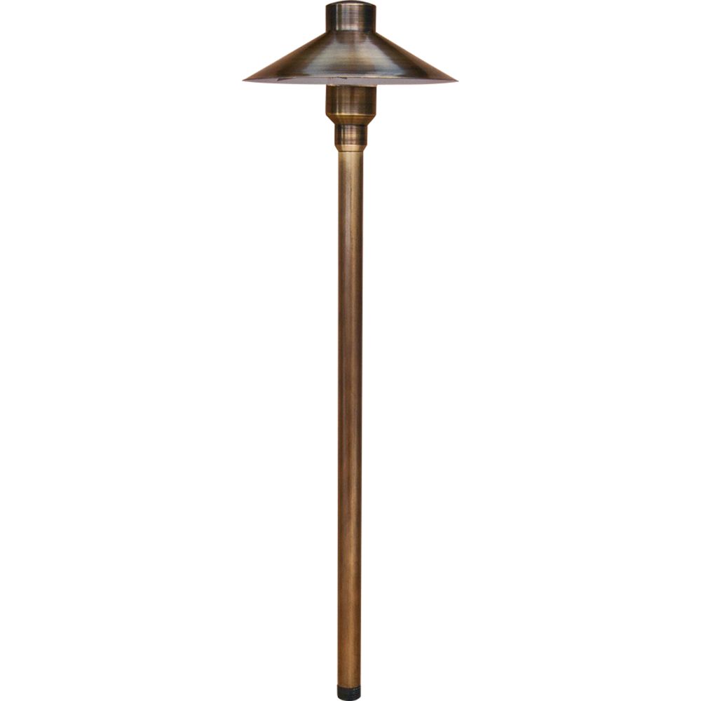 Dabmar Lighting LV75-L3-64K-WBS LED Brass Large G4 Top Path Light, 12V, Color Temperature 6400K, Weathered Brass Finish