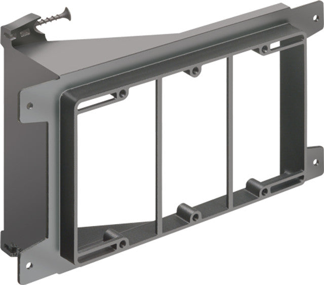 Arlignton LVS3 Three-Gang Screw-On Low Voltage Mounting Bracket for New Construction 10 Pack