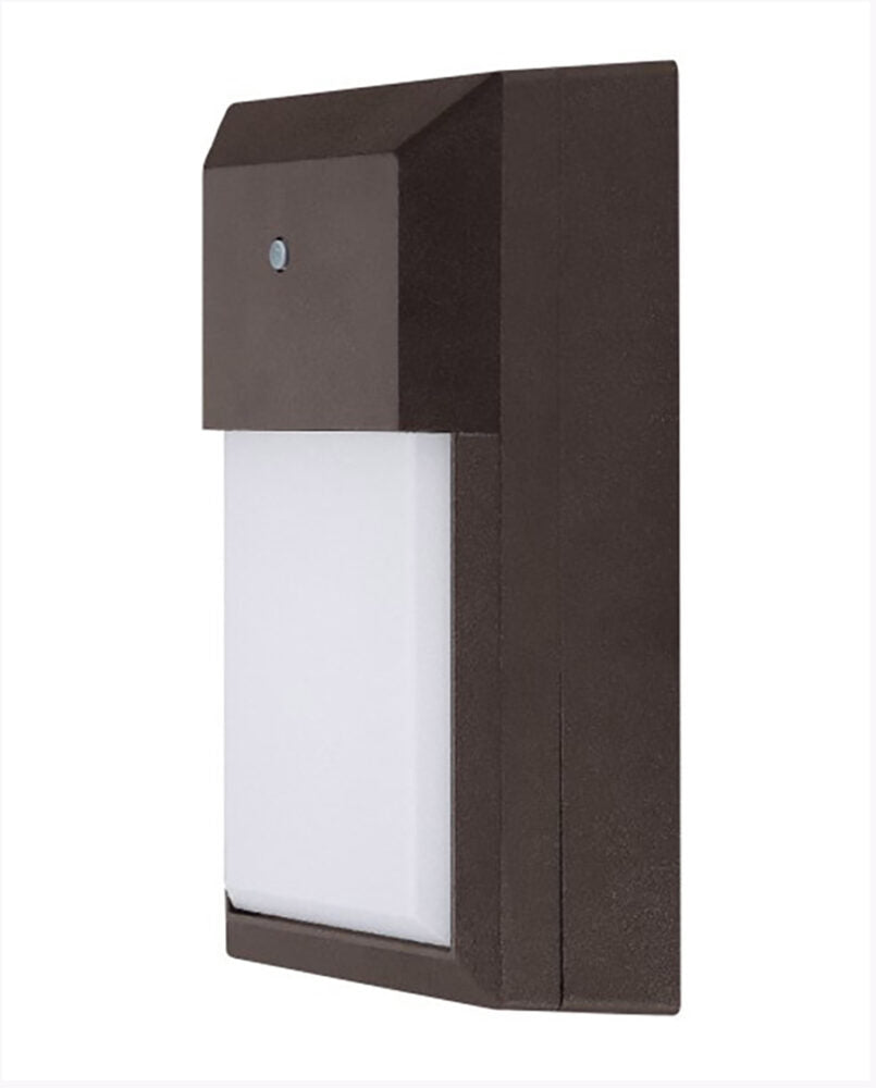 Cyber Tech Lighting LWP12FBZ/CCT/P 12W Flat LED Wall Pack, Adjustable 3CCT (3000K, 4000K, 5000K), 1100 Lumens, Dusk to Dawn Photocell, IP65, 120VAC