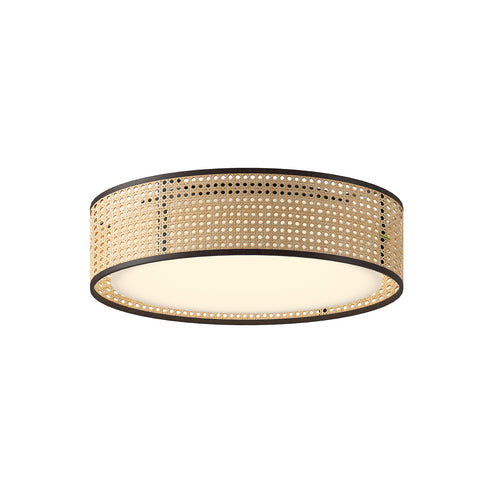Alora Mood FM479016RB Lyla 16-in Flush Mount Ceiling Light - CCT Selectable - Finish: Rattan