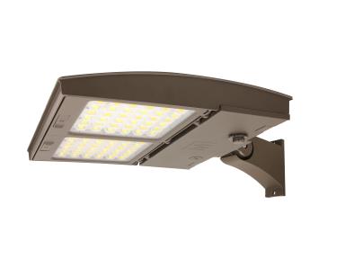 MaxLite M100UCW-WCSBFCR LED Outdoor Flood Area Light ,Wattage 55/75/100W, Changeable Lens W, 120-277V, CCT 3000K/4000K/5000K, Bronze ,Flexible Arm Mount, C-max Ready