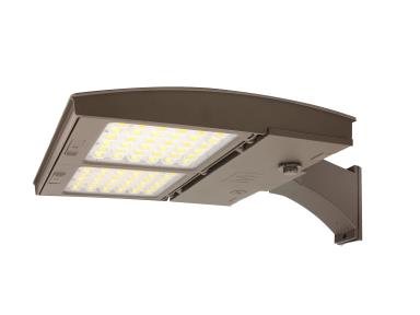MaxLite M150HC3M-WCSBACR LED Outdoor Flood Area Light ,Watt 100/125/150W, Changeable Lens 3M, 277-480V, CCT 3000K/4000K/5000K, Bronze , Straight Arm, C-Max Ready
