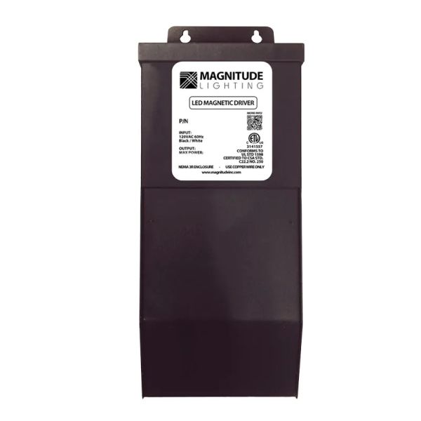 Magnitude Lighting M300S24OD-277 Max Load Magnetic Phase Dimmable Transformer W/ Dry/ Damp Rated, 300 Watts, 277VAC Input/ 24VAC Output