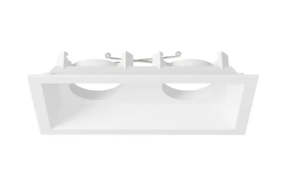DMF Lighting M4T2SWH M-Series Multiple Square 2-Head Flanged Trim, White