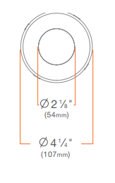 DMF Lighting M4TRBCWFL 4" Round Trim Beveled Pinhole Recessed Flangeless Downlight, Clear Diffuse, White Flanged