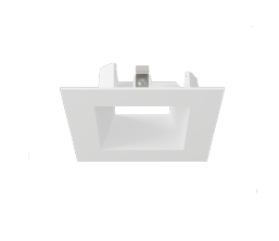 DMF Lighting M4TRCCW 4" Round Trim Square Conversion Recessed Downlight, Clear Diffuse, White Flanged