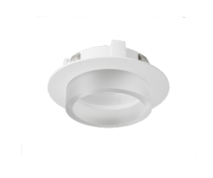 DMF Lighting M4TRCCWDOF 4" Round Trim Square Conversion Recessed Decorative Open Frosted Downlight, Clear Diffuse, White Flanged