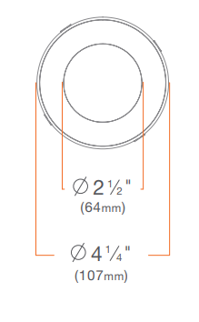 DMF Lighting M4TRSBKFL 4" Round Beveled Recessed Flangeless Trim Insert Downlight, Black Finish