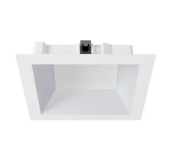 DMF Lighting M4TSACW M-Series 4" Square Adjustable Clear Diffuse Deep Beveled Trim - White