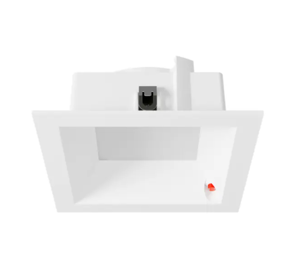 DMF Lighting M4TSDWHEM M-Series 4" Square Deep Beveled Trim - Integrated Emergency Test Switch - White