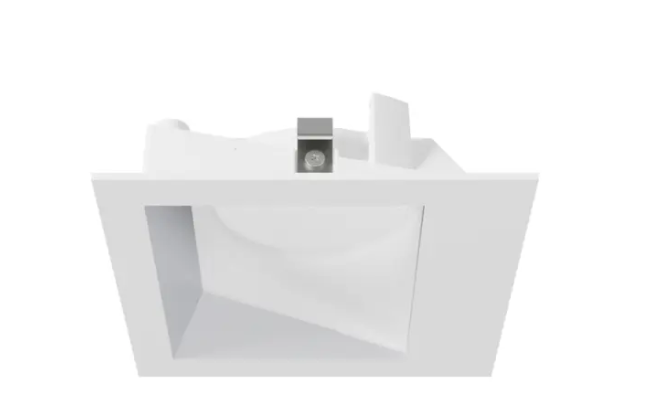DMF Lighting M4TSLCW M-Series 4" Square Clear Diffuse Wall Wash/Sloped Ceiling Trim - White