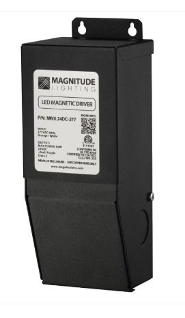 Magnitude Lighting M60L12-AR Ac Series Led Driver W/ Junction Box - 60 Watt Capacity - Dimmable - Auto Reset - 120v Input / 12v Ac Output
