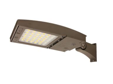 MaxLite M75UC4W-WCSBFCR LED Outdoor Flood Area Light ,Watt 42/55/75W, Changeable Lens 4N, 120-277V, CCT 3000K/4000K/5000K, Flexible Arm Mount, C-max Ready