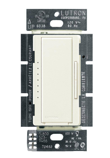 Lutron MACL-153M-BI Maestro LED+ Dimmer Switch for Dimmable LED Bulbs, 150W/Single-Pole or Multi-Location, Biscuit Finish