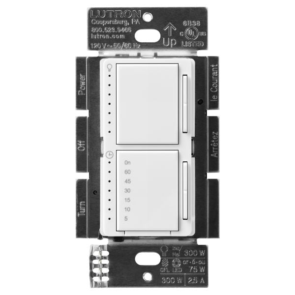 Lutron MACL-L3T251-WH Maestro Dual LED + Dimmer/Timer, White Finish