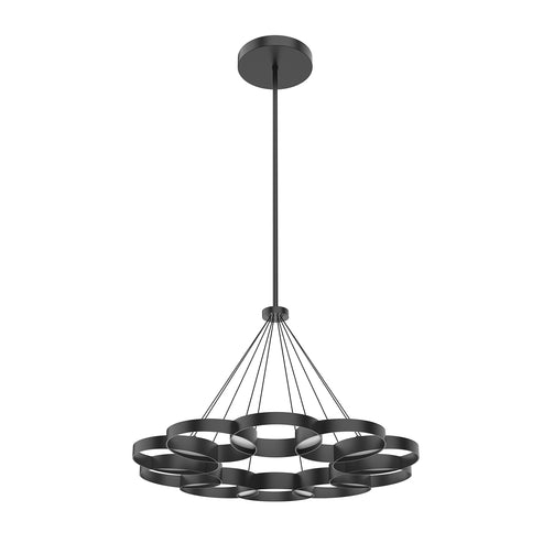 Kuzco Lighting CH90833-BK-UNV-010 Maestro 33-in Chandelier Ceiling Light - CCT: 3000K - Finish: Black