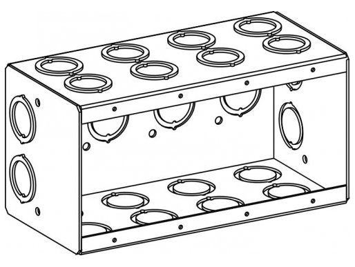 Orbit MB-4 3-1/2” Deep, 4-Gang Masonry Box With CKO