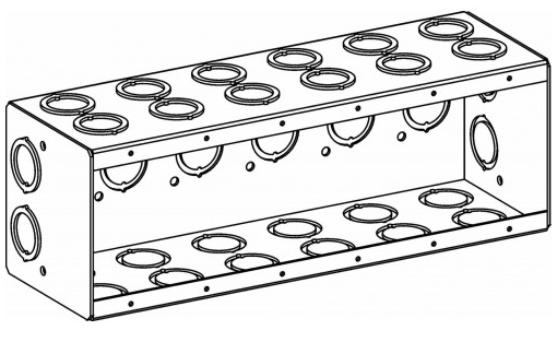 Orbit MB-6 3-1/2” Deep, 6-Gang Masonry Box With CKO