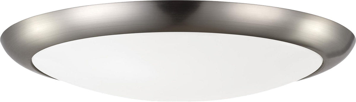 Generation Lighting MC224BS-V1 Hugger Light Kit in brushed steel with matte white glass