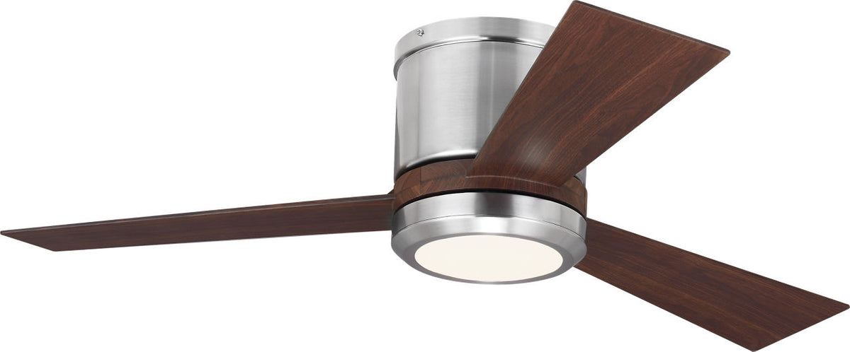 Generation Lighting Clarity 42 brushed steel ceiling fan with teak blades