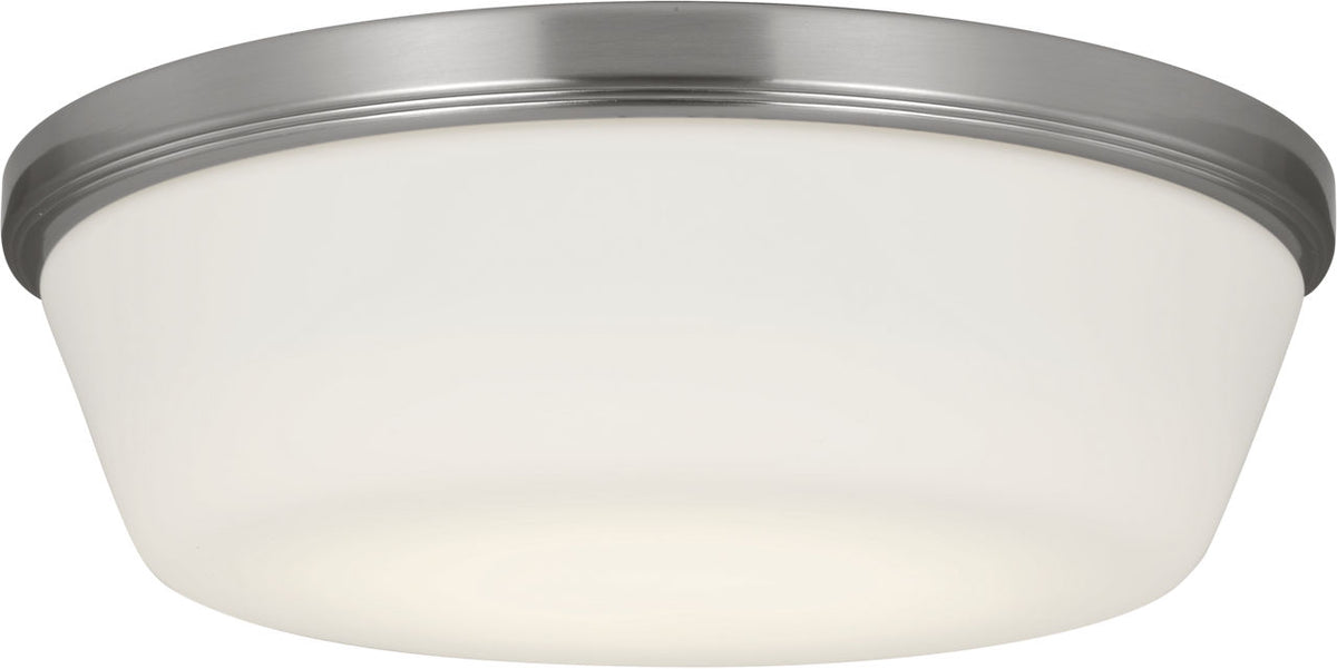 Generation Lighting MC261BS Dover brushed steel ceiling fan light kit with frosted white glass