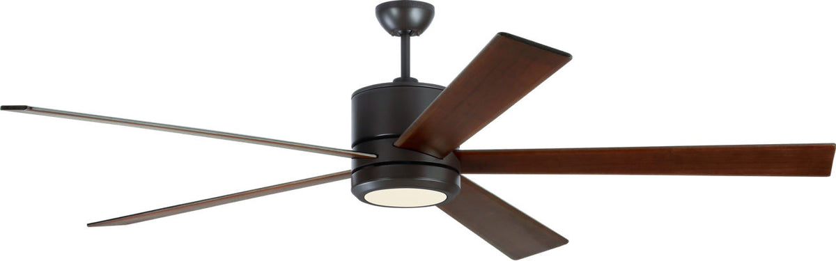 Generation Lighting Vision 72 72 inch oil rubbed bronze ceiling fan with American walnut blades