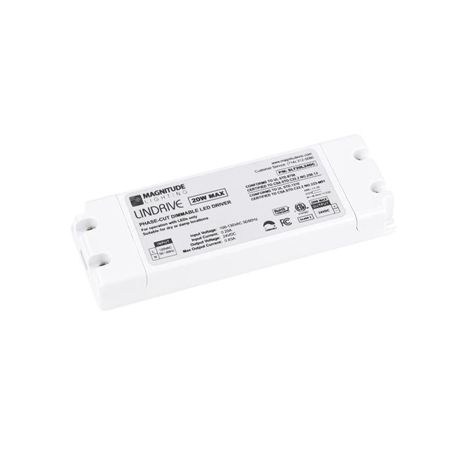 Magnitude Lighting SLT20L12DC Lindrive Series Constant Voltage LED Driver, 20W, 12VDC Output, Phase Dimmable, IP21, ETL Listed