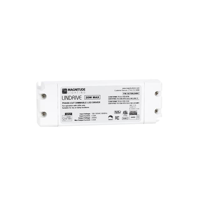 Magnitude Lighting SLT20L24DC Lindrive Series Constant Voltage LED Driver, 20W, 24VDC Output, Phase Dimmable, IP21, ETL Listed