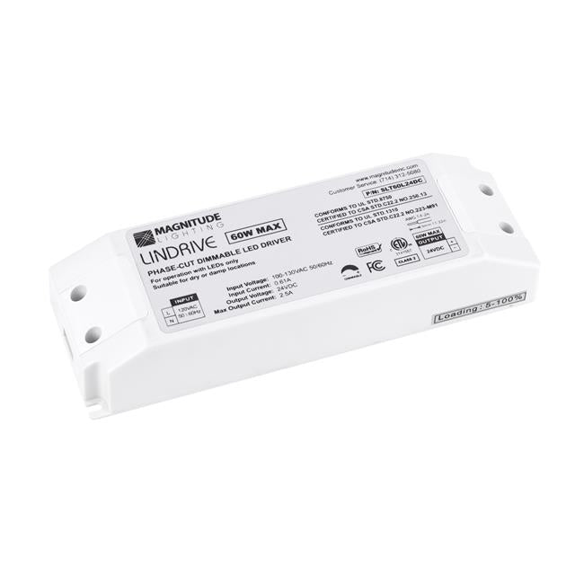 Magnitude Lighting SLT60L12DC Lindrive Series Constant Voltage LED Driver, 60W, 12VDC Output, Phase Dimmable, IP21, ETL Listed