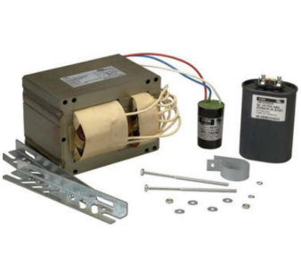 Keystone MH-1000A-P-KIT 3/1 1000W Metal Halide Ballast Replacement Kit, 5 Tap (120/208/240/277/480 V), with capacitor, brackets, and mounting hardware. Included Ballast: MH-1000A-P-CA