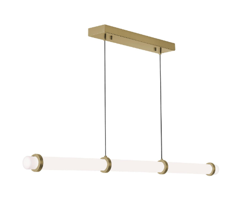 AFX Lighting MIAP0348LAJUDLB Miami 48 Inch LED Linear Pendant Light, 120-277V, Watt 45W, Selectable 5CCT, Light Antique Brass Finish
