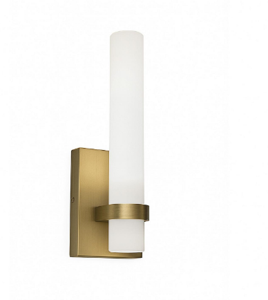 AFX Lighting MIAS0513LAJUDLB Miami 13 Inch LED Wall Sconce Light, 120-277V, Watt 16W, Selectable 5CCT, Light Antique Brass Finish