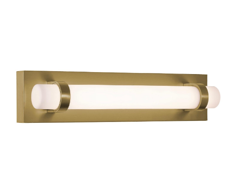 AFX Lighting MIAV1804LAJUDLB Miami 18 Inch LED Vanity Wall Light, 120-277V, Watt 20W, Selectable 5CCT, Light Antique Brass Finish