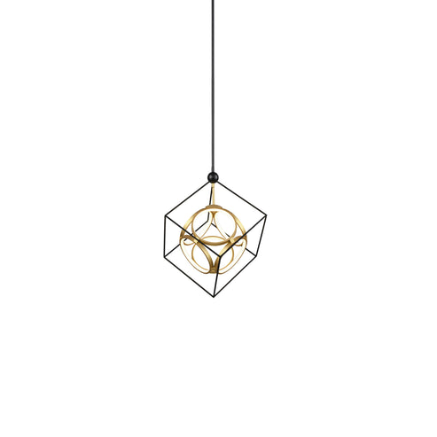 Kuzco Lighting CH19220-BK/AN-UNV Monza 20-in Chandelier Ceiling Light - CCT: 3000K - Finish: Black/Antique Brass