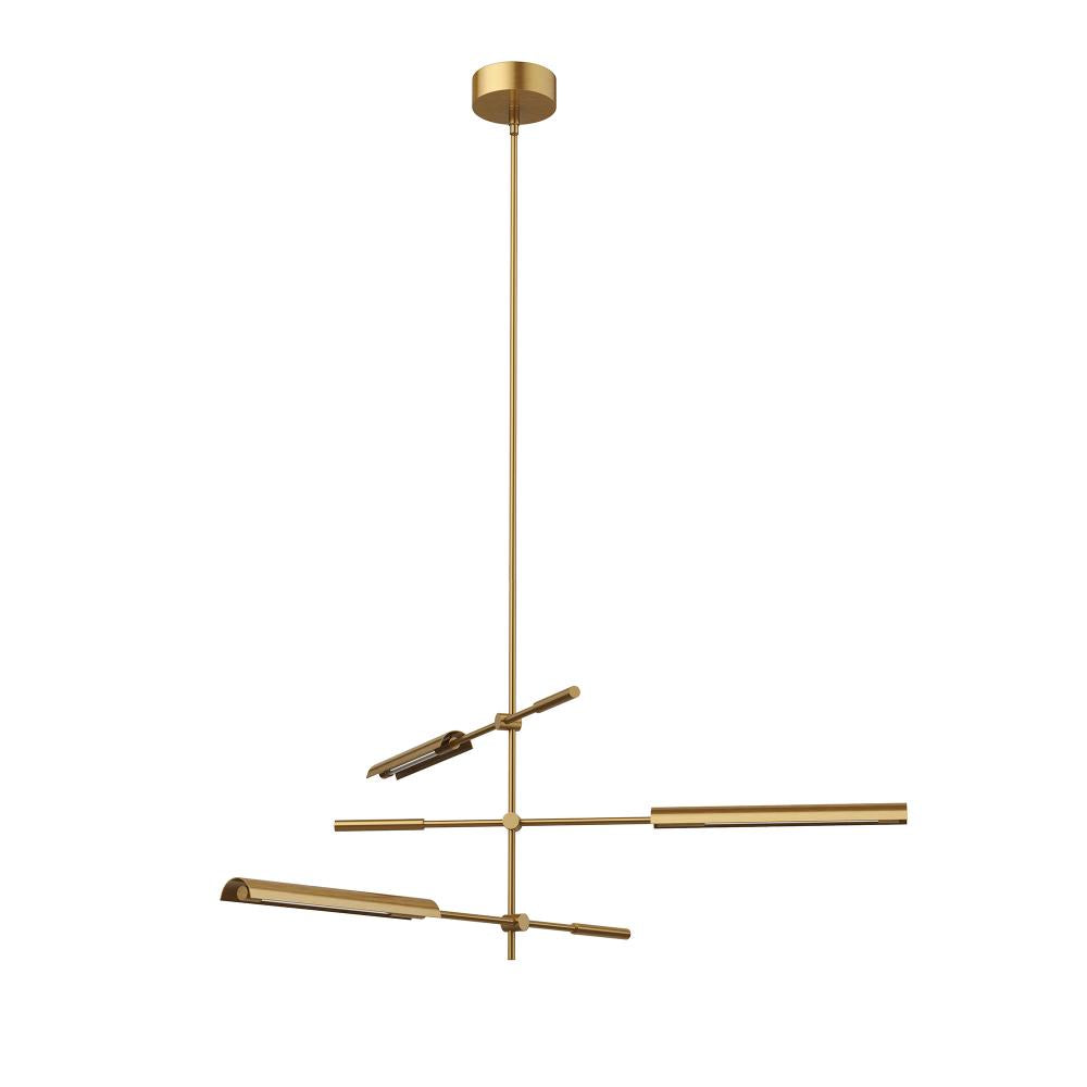 Alora Lighting MP316403VBMS-UNV Astrid LED 43.88 inch Metal Shade and Vintage Brass Multi-Pendant Ceiling Light