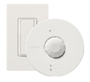Lutron MRF2S-1S8A-1OC Energy Retrofit Maestro Wireless Switch and Ceiling Mount Sensor Package, White Finish