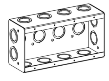 Orbit MSB-4 2-1/2” Deep, 4-Gang Masonry Box With Cko