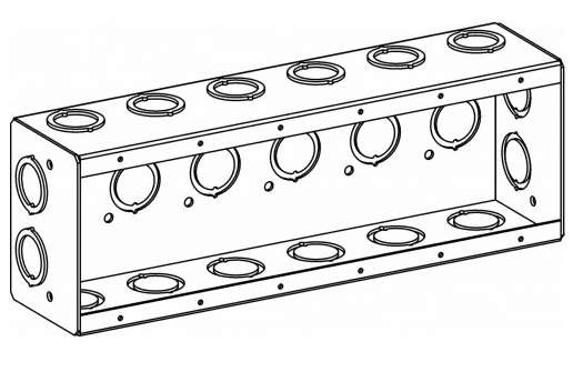 Orbit MSB-6 2-1/2” Deep, 6-Gang Masonry Box With Cko