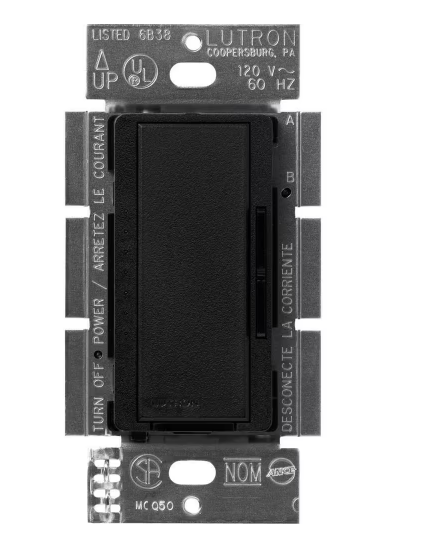 Lutron MSCELV-600M-MN Maestro Satin Digital Fade Dimmer, Single Pole/Multi-Location, 600W Magnetic Low Voltage, Midnight Finish