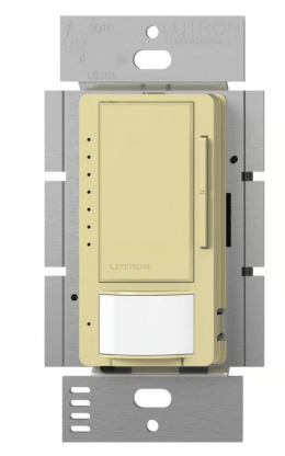 Lutron MSCL-VP153MH-IV Maestro CL Vacancy Sensor (Manual ON/Auto-OFF) and Dimmer, 600W Incandescent, 150W CFL or LED Single Pole / Multi Location Dimmer, Ivory Finish