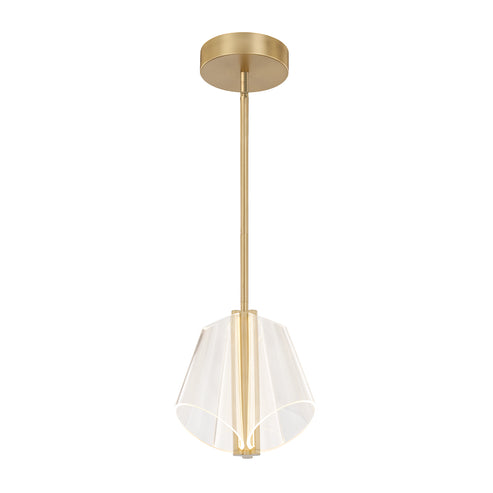 Kuzco Lighting PD62511-BG/LG-UNV Mulberry 11-in Pendant Ceiling Light - CCT: 3000K - Finish: Brushed Gold/Light Guide