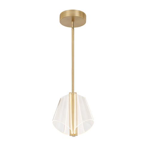 Kuzco Lighting PD62511-BG/LG-UNV Mulberry 11-in Pendant Ceiling Light - CCT: 3000K - Finish: Brushed Gold/Light Guide