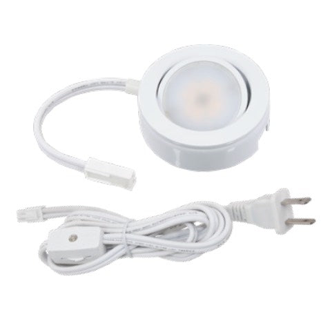American Lighting MVP-1-30-WH MVP LED Puck Light - Color Temperature 3000K - Lumens 250 lm - Wattage 4W - Voltage 120V - White Finish