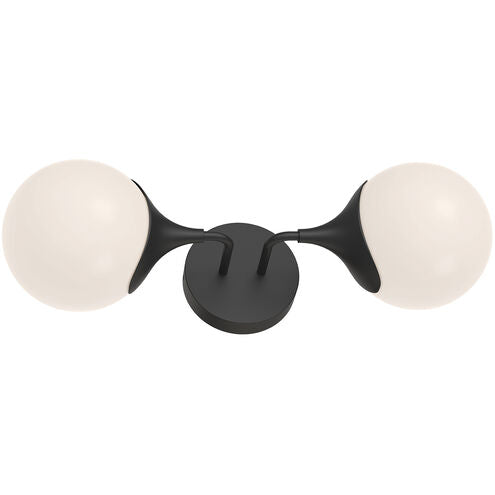 Alora Mood WV505219MBOP Nouveau 2 Light 6 inch Matte Black Bath Vanity Light Wall Light