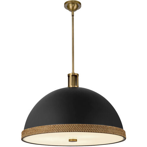 Alora Lighting PD331024MBVB Doral 3 Light 24.25 inch Matte Black and Vintage Brass Pendant Ceiling Light